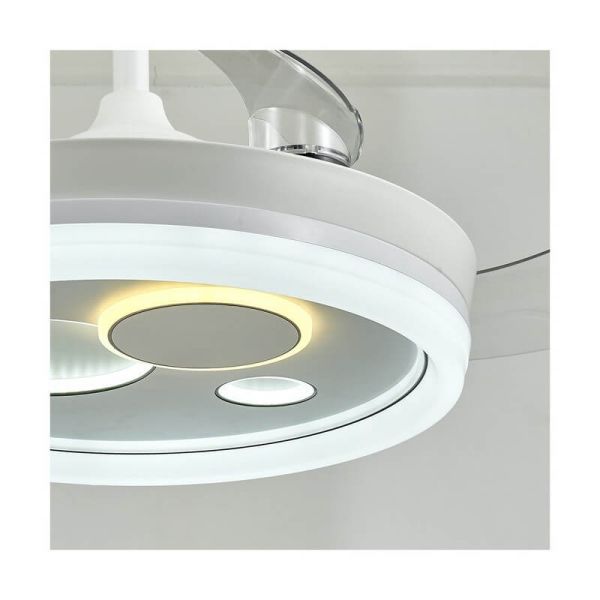 Ventilador LED original NAIRA con aspas plegables y 3 circulos en diámetros diferentes Blanco 50W 6000Lm CCT