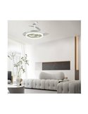 Ventilateur LED NAIRA original avec pales repliables et 3 cercles de différents diamètres Blanc 50W 6000Lm CCT