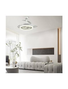 Ventilador LED original NAIRA con aspas plegables y 3 circulos en diámetros diferentes Blanco 50W 6000Lm CCT 2