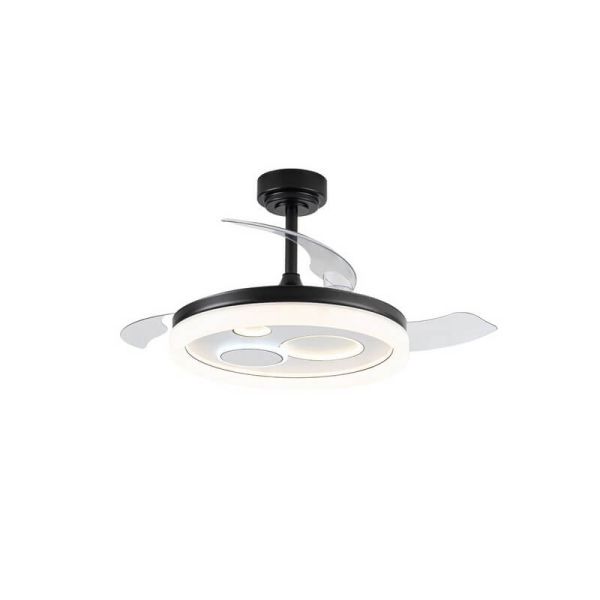 Ventilador LED original NAIRA con aspas plegables negro y 3 circulos en diámetros diferentes 50W 6000Lm CCT