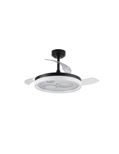Ventilador LED original NAIRA con aspas plegables negro y 3 circulos en diámetros diferentes 50W 6000Lm CCT