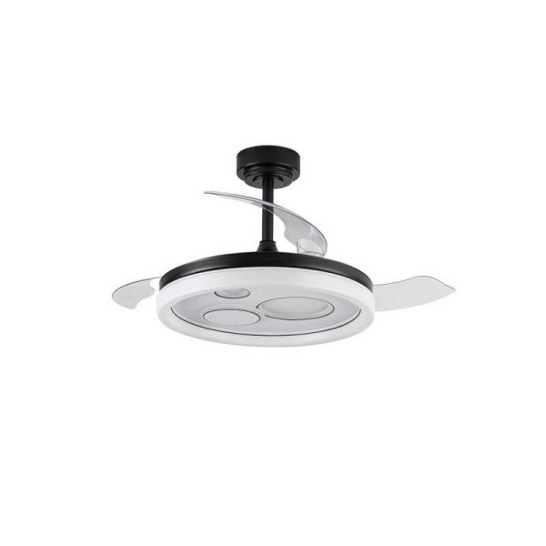 Ventilador LED original NAIRA con aspas plegables negro y 3 circulos en diámetros diferentes 50W 6000Lm CCT