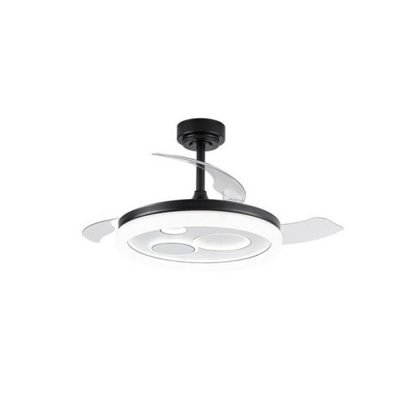 Ventilador LED original NAIRA con aspas plegables negro y 3 circulos en diámetros diferentes 50W 6000Lm CCT