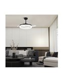 Ventilateur LED NAIRA original avec pales pliantes noires et 3 cercles de différents diamètres 50W 6000Lm CCT