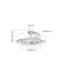 Ventilador LED original NAIRA con aspas plegables negro y 3 circulos en diámetros diferentes 50W 6000Lm CCT