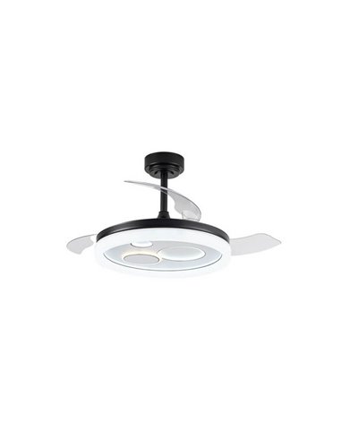 Ventilador LED original NAIRA con aspas plegables negro y 3 circulos en diámetros diferentes 50W 6000Lm CCT
