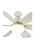Ventilador de techo E27 NIKIYA 6 aspas diseñado para habitaciones infantiles Blanco 18W 2000Lm CCT