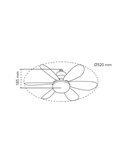 Ventilador de techo E27 NIKIYA 6 aspas diseñado para habitaciones infantiles Blanco 18W 2000Lm CCT