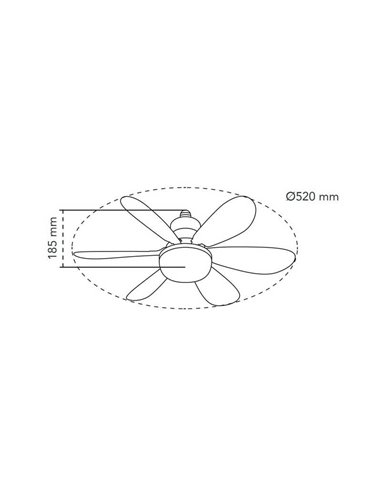 Ventilador de techo E27 NIKIYA 6 aspas diseñado para habitaciones infantiles Blanco 18W 2000Lm CCT
