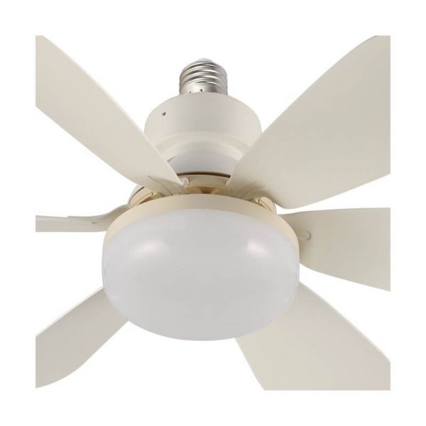 Ventilador de techo E27 NIKIYA 6 aspas diseñado para habitaciones infantiles Blanco 18W 2000Lm CCT