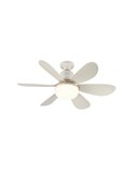Ventilador de techo E27 NIKIYA 6 aspas diseñado para habitaciones infantiles Blanco 18W 2000Lm CCT