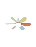 Ventilador de techo E27 NIKIYA 6 aspas diseñado para habitaciones infantiles multicolor 18W 2000Lm CCT