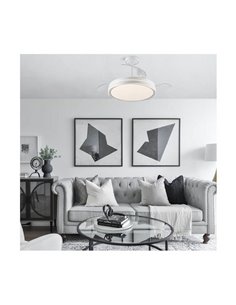 Ventilador de Teto LED com lâminas retráteis OKU Branco 72W 7920Lm CCT 2