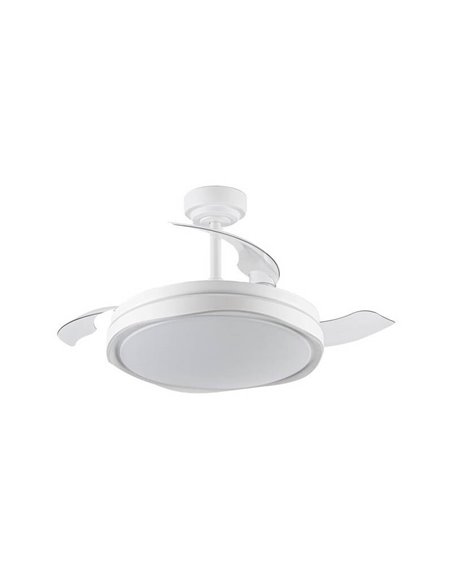 Ventilateur de Plafond LED à pales rétractables OKU Blanc 72W 7920Lm CCT