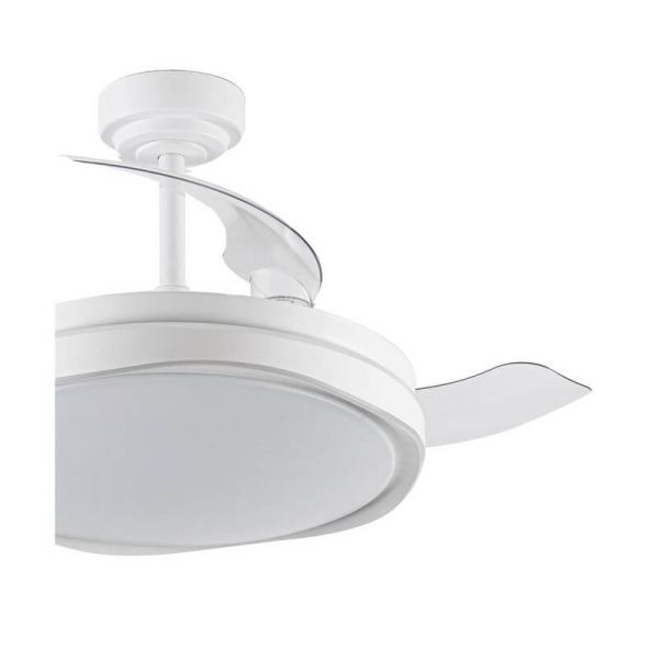 Ventilateur de Plafond LED à pales rétractables OKU Blanc 72W 7920Lm CCT