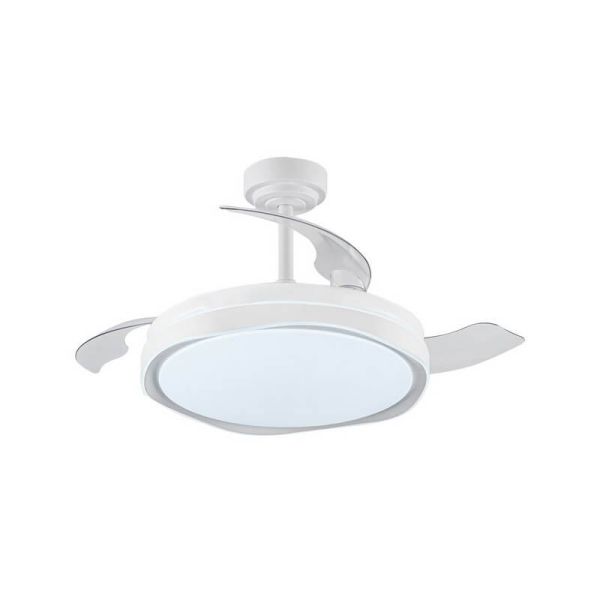 Ventilador de Teto LED com lâminas retráteis OKU Branco 72W 7920Lm CCT