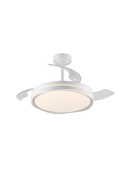 Ventilateur de Plafond LED à pales rétractables OKU Blanc 72W 7920Lm CCT