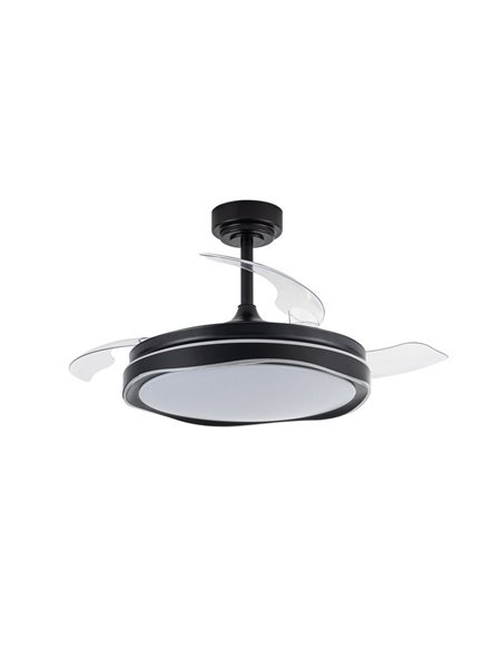 Ventilador de Teto LED com lâminas retráteis OKU Preto 72W 7920Lm CCT
