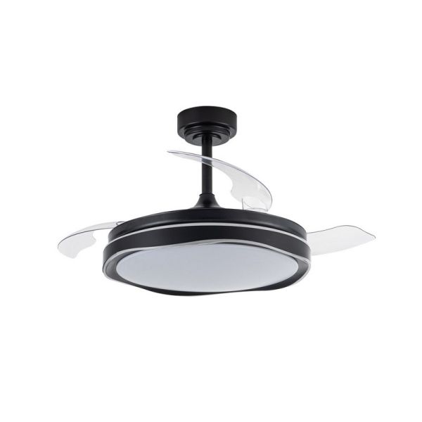 Ventilador de Teto LED com lâminas retráteis OKU Preto 72W 7920Lm CCT
