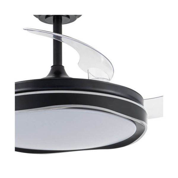 Ventilador de Techo LED aspas retráctiles OKU Negro 72W 7920Lm CCT
