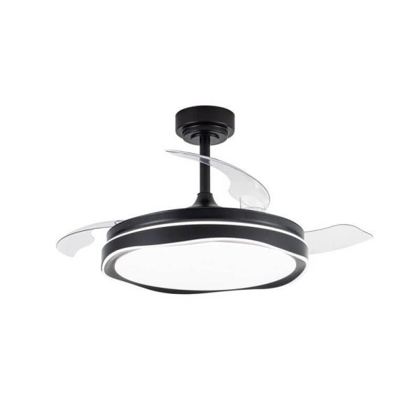 Ventilador de Techo LED aspas retráctiles OKU Negro 72W 7920Lm CCT