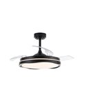 Ventilateur de Plafond LED à pales rétractables OKU Noir 72W 7920Lm CCT
