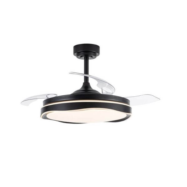 Ventilador de Techo LED aspas retráctiles OKU Negro 72W 7920Lm CCT