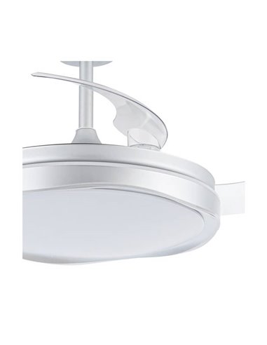Ventilateur de Plafond LED à pales rétractables OKU Argent 72W 7920Lm CCT