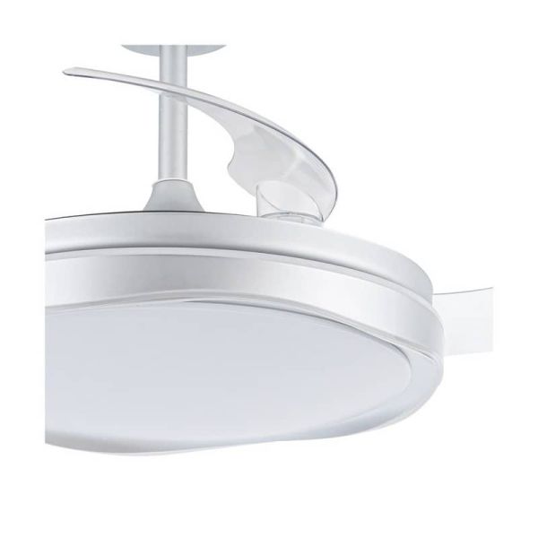 Ventilateur de Plafond LED à pales rétractables OKU Argent 72W 7920Lm CCT