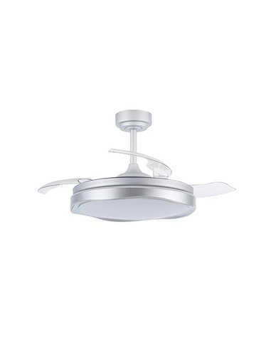 Ventilador de Techo LED aspas retráctiles OKU Plata 72W 7920Lm CCT