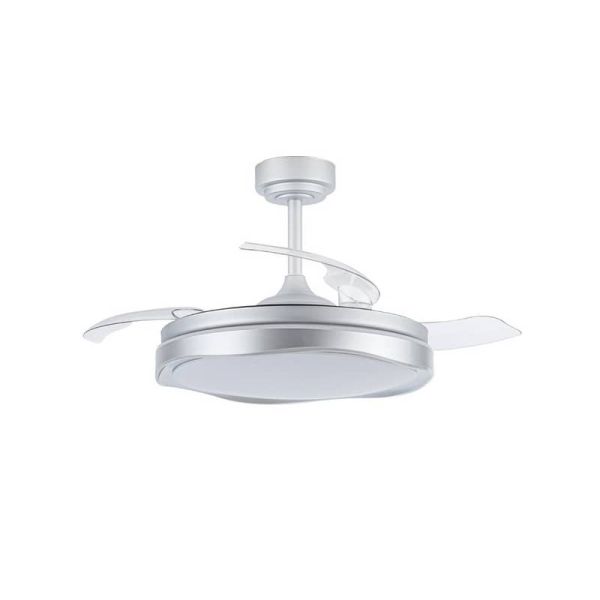 Ventilador de Techo LED aspas retráctiles OKU Plata 72W 7920Lm CCT
