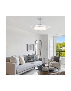 Ventilador de teto LED com lâminas retráteis OKU Prata 72W 7920Lm CCT 2
