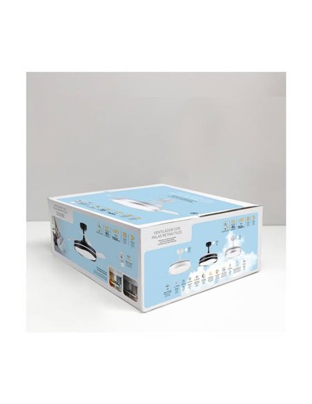 Ventilador de teto LED com lâminas retráteis OKU Prata 72W 7920Lm CCT