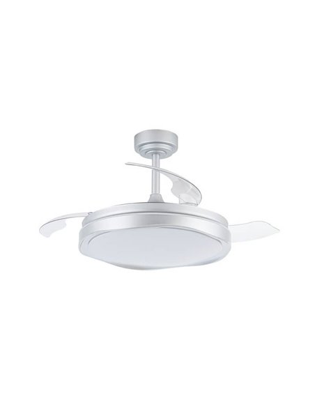 Ventilador de Techo LED aspas retráctiles OKU Plata 72W 7920Lm CCT