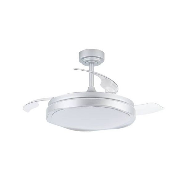 Ventilador de teto LED com lâminas retráteis OKU Prata 72W 7920Lm CCT