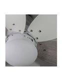 Ventilador de techo ORION madera contrachapado AC, con cuerdas suspendidas blanco-ceniza 1xE27