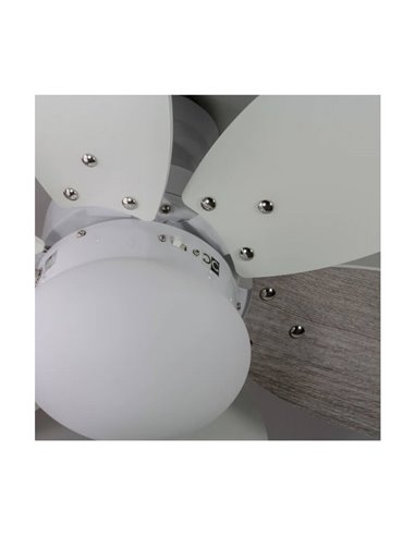 Ventilateur de plafond AC ORION en contreplaqué, avec cordes suspendues en frêne blanc 1xE27