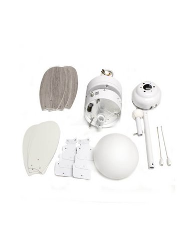 Ventilador de techo ORION madera contrachapado AC, con cuerdas suspendidas blanco-ceniza 1xE27