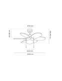 Ventilador de techo ORION madera contrachapado AC, con cuerdas suspendidas blanco-ceniza 1xE27