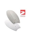 Ventilador de techo ORION madera contrachapado AC, con cuerdas suspendidas blanco-ceniza 1xE27