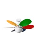 Ventilador de techo ORION madera contrachapado AC, con cuerdas suspendidas multicolor 1xE27