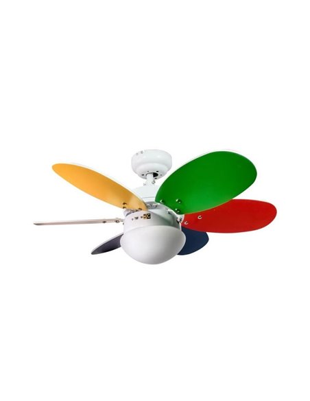 Ventilador de techo ORION madera contrachapado AC, con cuerdas suspendidas multicolor 1xE27
