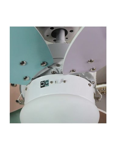 Ventilador de techo ORION madera contrachapado AC, con cuerdas suspendidas multicolor 1xE27