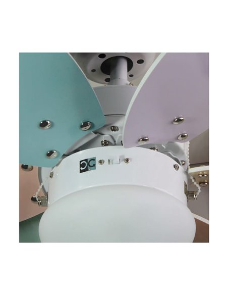 Ventilador de techo ORION madera contrachapado AC, con cuerdas suspendidas multicolor 1xE27