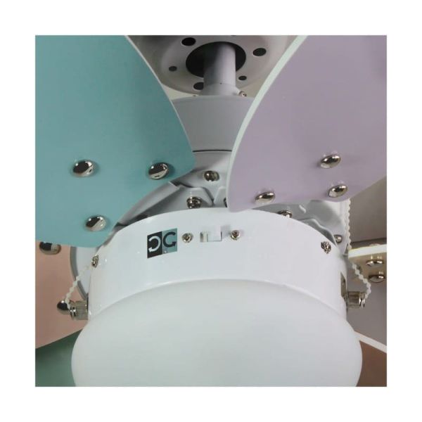 Ventilador de techo ORION madera contrachapado AC, con cuerdas suspendidas multicolor 1xE27