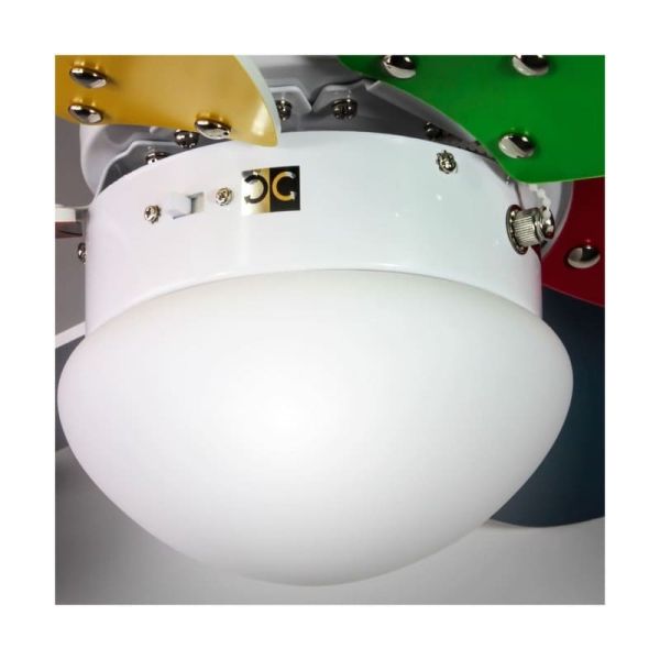 Ventilador de techo ORION madera contrachapado AC, con cuerdas suspendidas multicolor 1xE27