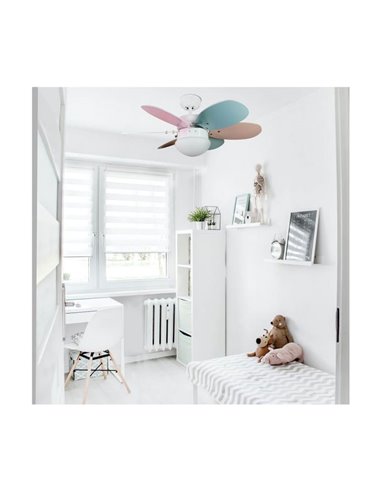 Ventilador de techo ORION madera contrachapado AC, con cuerdas suspendidas multicolor 1xE27