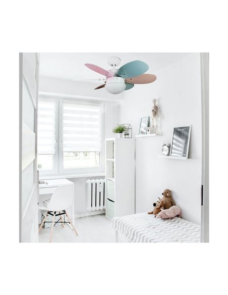 Ventilador de techo ORION madera contrachapado AC, con cuerdas suspendidas multicolor 1xE27