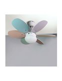 Ventilador de techo ORION madera contrachapado AC, con cuerdas suspendidas multicolor 1xE27