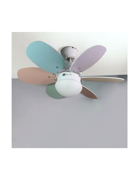 Ventilador de techo ORION madera contrachapado AC, con cuerdas suspendidas multicolor 1xE27